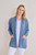 Lydia Cashmere Drape Cardigan in Soft Denim