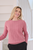 Luna Cable Crew Neck in Vintage Rose