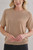 Marie Cashmere Short Sleeved Sweater in Gingerbread