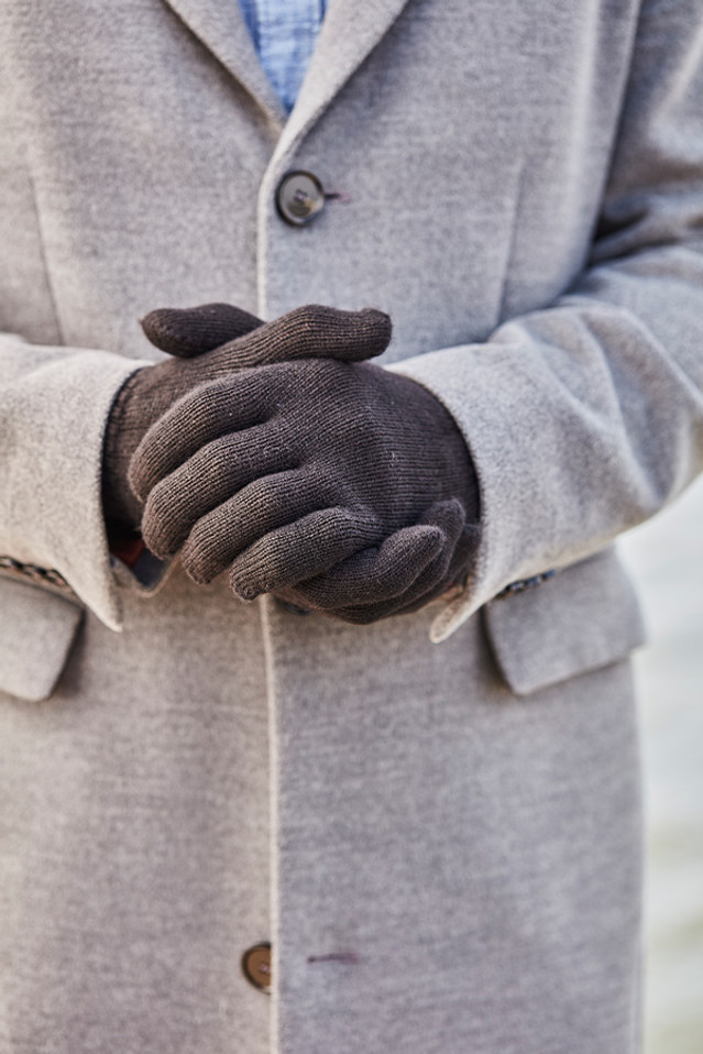 Mens Cashmere 4 Ply Gloves in Black