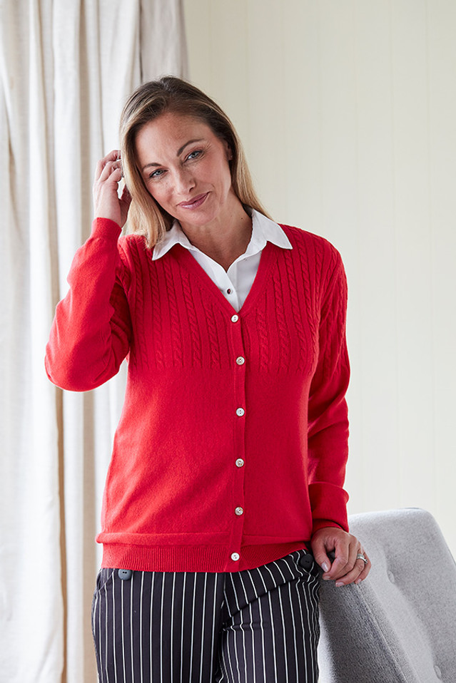 Serafina Cashmere Cardigan in Letterbox