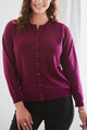Annette Crew Neck Cashmere Cardigan Rich Claret