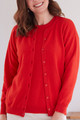 Annette Crew Neck Cashmere Cardigan Strawberry