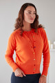 Hattie Multicolour Button Cashmere Cardigan in Clementine