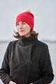 Cashmere Cable Bobble Hat in Holly Berry