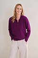 Sinead 4 Ply Cashmere Zip Collar in Rich Claret