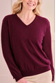 Melissa 2 Ply V-Neck Cashmere Sweater in Bordeaux
