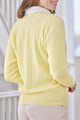 Frida Cable Cashmere Cardigan in Lemonade