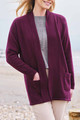 Georgina Cashmere 4Ply Edge to Edge Cardigan in Port