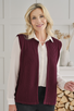 Nora 4 Ply Ribbed Cashmere Gilet in Bordeaux