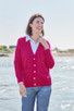 Erica 4 Ply Cashmere Cardigan in Lipstick