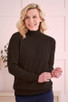 Tracy Cashmere Roll Collar Sweater in Black