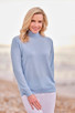 Tracy Cashmere Roll Collar Sweater in baby blue