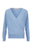 Sadie Cross Over Cashmere V-Neck Sweater in Baby Pink