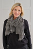 Pure Cashmere Houndstooth Stole in black & white