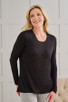 Cashmere Long Sleeve Undergarment in Black