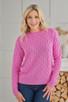 Simone 4 Ply Cashmere Cable Crew Sweater in Bouquet