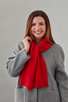 Ladies Ribbed Cashmere Scarf in Red