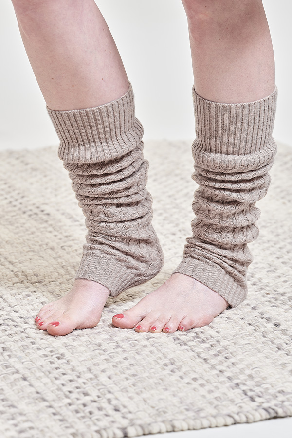 Cashmere 4 Ply Cable Leg Warmers