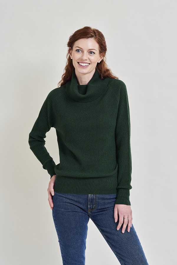 Selena Cashmere Ribbed Cowl Neck
