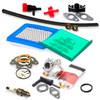 591299 Carburetor 491588S Air Filter 493537S Air Filter Foam 491055S Spark Plug 298090S Fuel Filter 792006 Overhaul Kit 795015 O- Ring Kit OEM