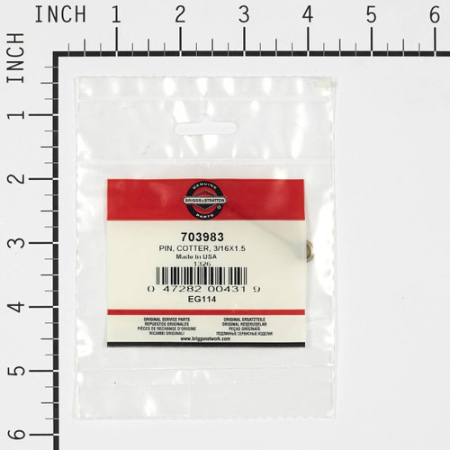 BRIGGS AND STRATTON 703983 - PIN COTTER 3/16X1.5 - Image 1
