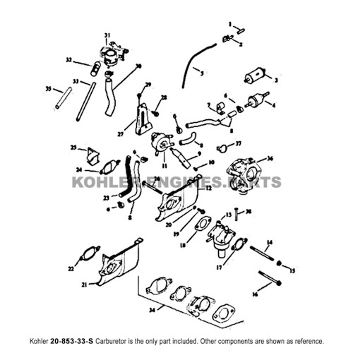Kohler Courage Pro 19 Carburetor 20 853 33 S Oem