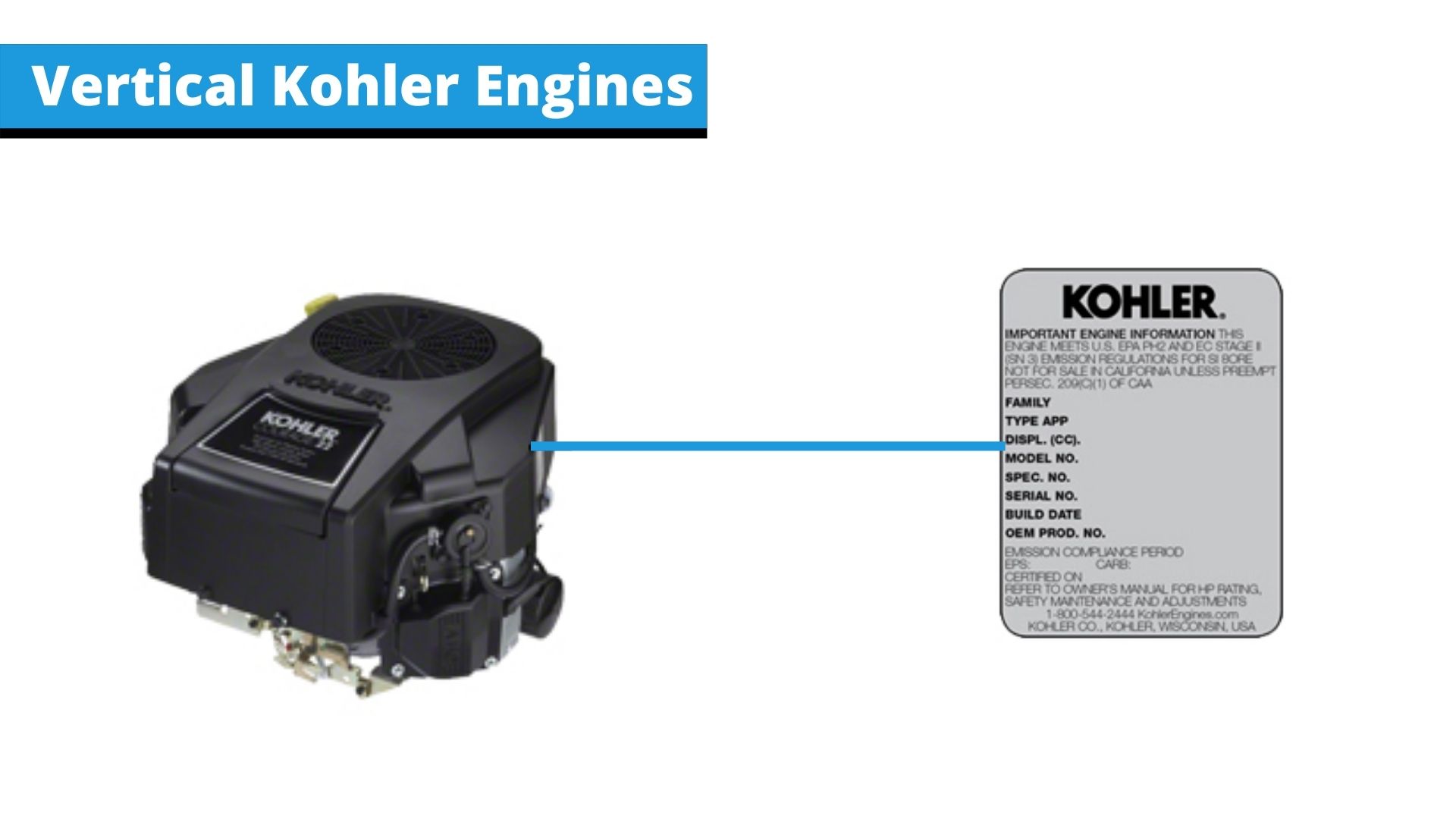 serial number on vertical kohler engines