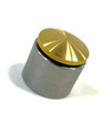 Brass fuel or oil filler cap with tall weld-in neck, available in vented or non-vented styles, fits custom tanks with 1.25"-12 thread.