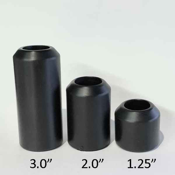 Replacement Delrin slider ends – black, multiple lengths
