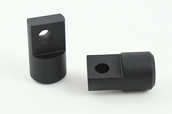 Rigid steel clevis mount for Harley footpegs, fits 1984–2017 Sportster, Dyna, and FXR models, ideal for stunt and fixed foot control setups.