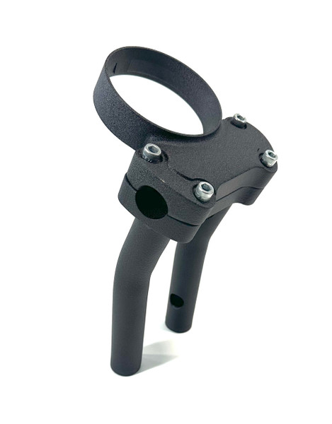 Harley FXBB risers – one-piece lower clamp, 1-1/4" uprights with gauge mount