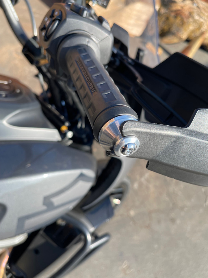 CNC-machined aluminum adapters for Pan America aftermarket bars