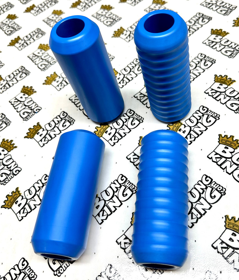 Blue Delrin slider end Softail/Sportster/Bagger