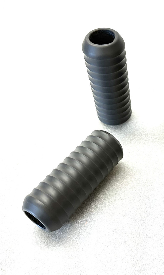 Motorcycle frame slider replacement in grey Delrin