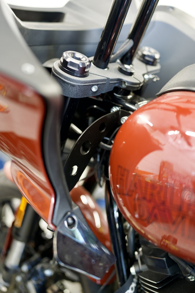 Low Rider ST with Bung King Fairing Support Bracket Installed – Clean Front Frame Look