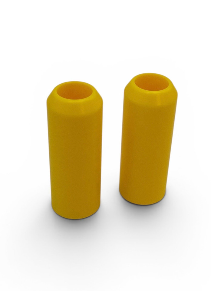 Yellow Replacement crashbar frame slider end with smooth finish upright