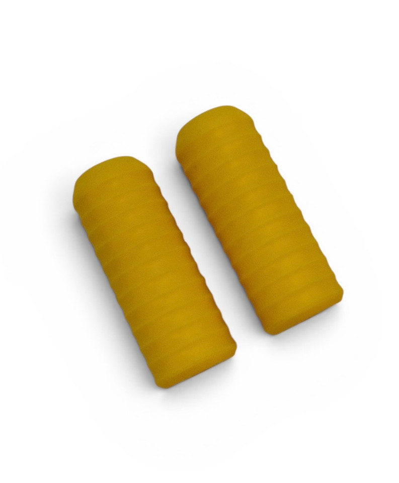 Yellow Replacement crashbar frame slider end with textured finish top view