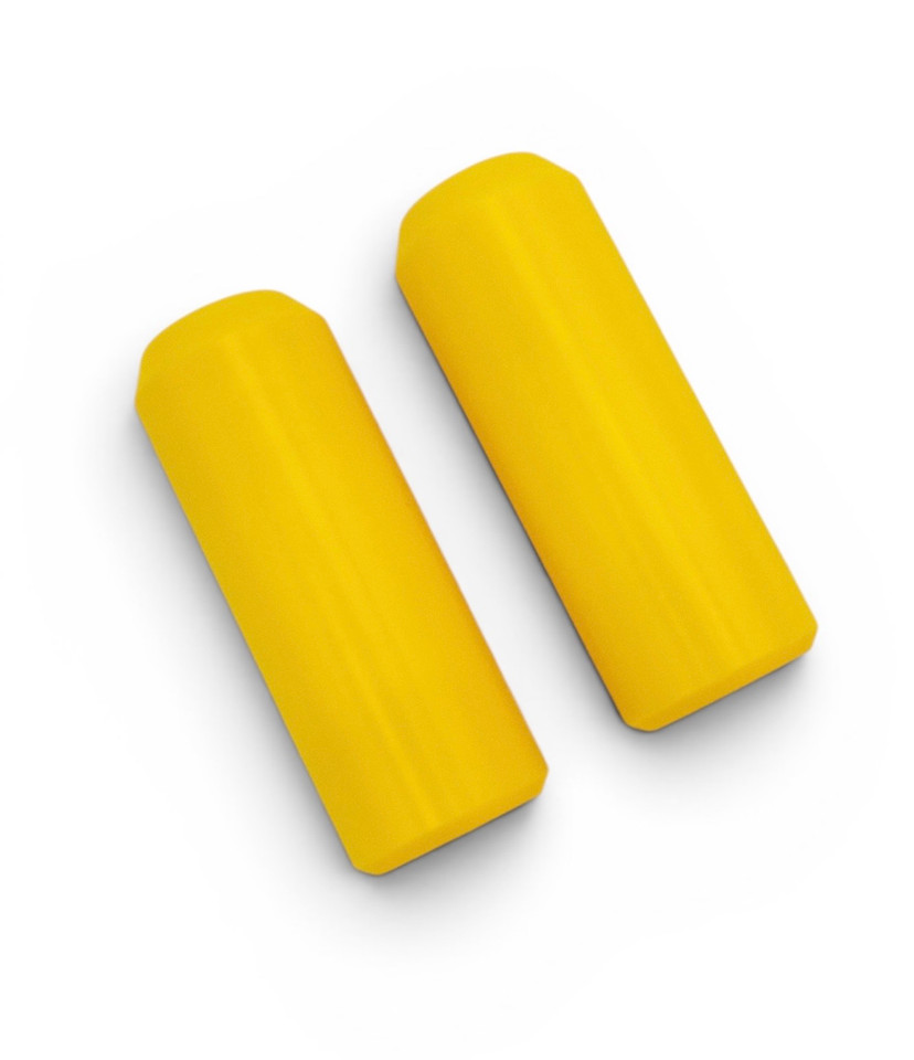 Yellow Replacement crashbar frame slider end with smooth finish top view