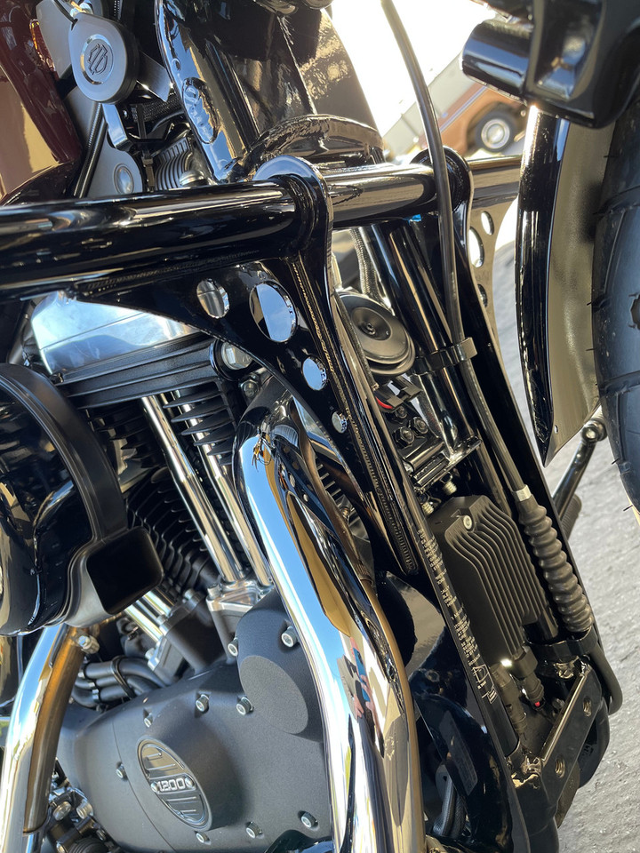 Bung King Sky Bar Crashbar installed on 2020 Harley Sportster Iron 883