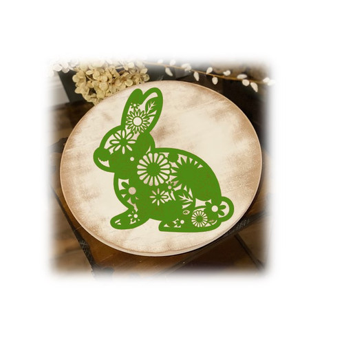 Easter Spring Bunny Round Tray with Handles