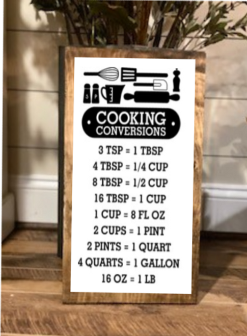 Cooking Conversions Sign