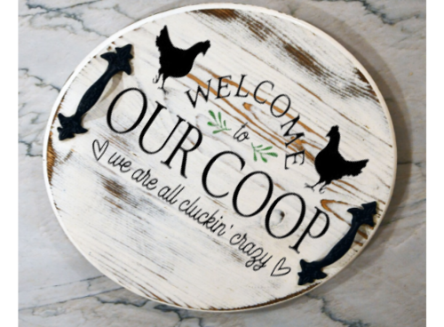 Our Coop Round Tray w/handles