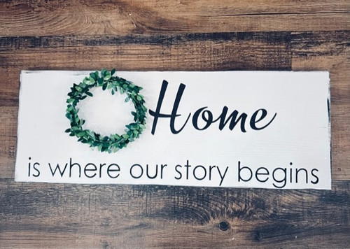 Home w/wreath Sign