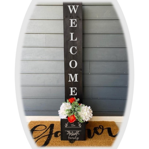 Wreath2 Porch Planter Welcome 5' Tall x 10" Wide