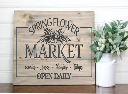 Spring Flower Market Sign
