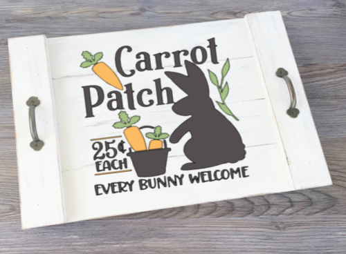 Easter Carrot Patch Tray w/Handles
