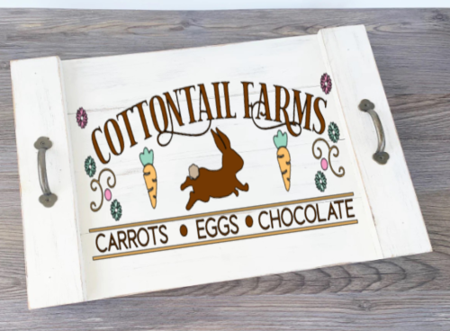 Easter Cottontail Tray w/Handles