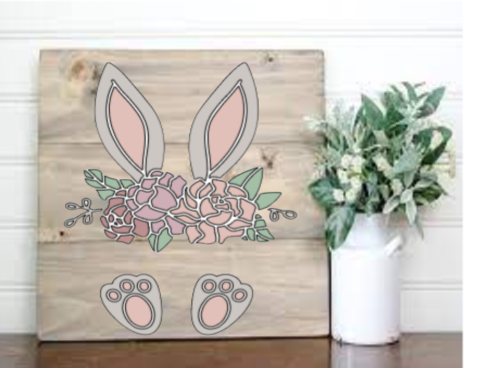 Floral Bunny Ears Sign