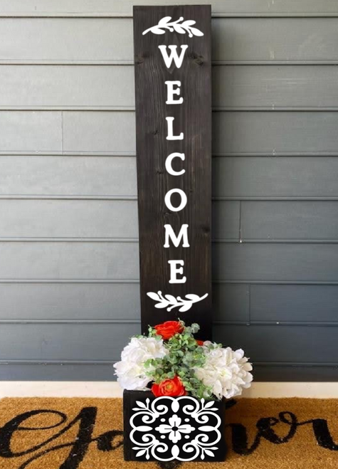 Welcome Design Porch Sign Flower Box